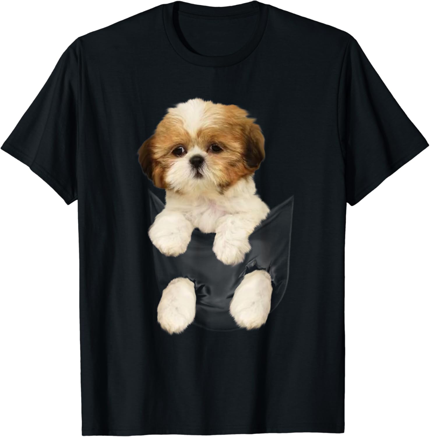 Shih tzu Puppy in Pocket Tshirt TShirt Amazon.fr V??tements et